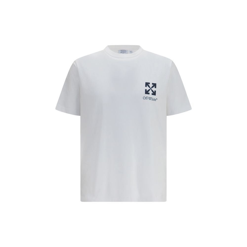 T-Shirt by Off-White for men in cotton white showcases a unassuming silhouette, artfully detailed with a refined crew neckline and unassuming short-sleeve for a sophisticated, contemporary look.