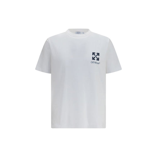 T-Shirt by Off-White for men in cotton white showcases a unassuming silhouette, artfully detailed with a refined crew neckline and unassuming short-sleeve for a sophisticated, contemporary look.