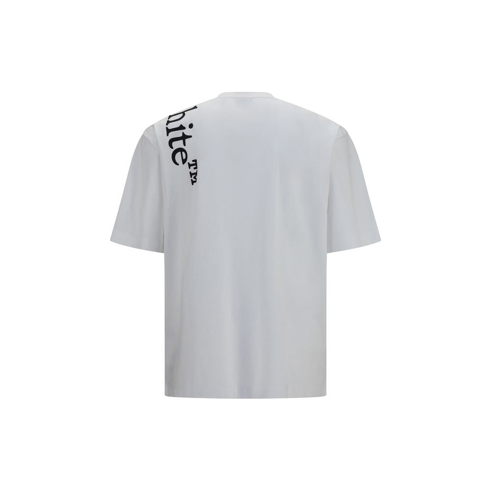 Activewear T-Shirt by Off-White for men in cotton white & print features a dynamic silhouette with and crew neckline enhanced by functional .