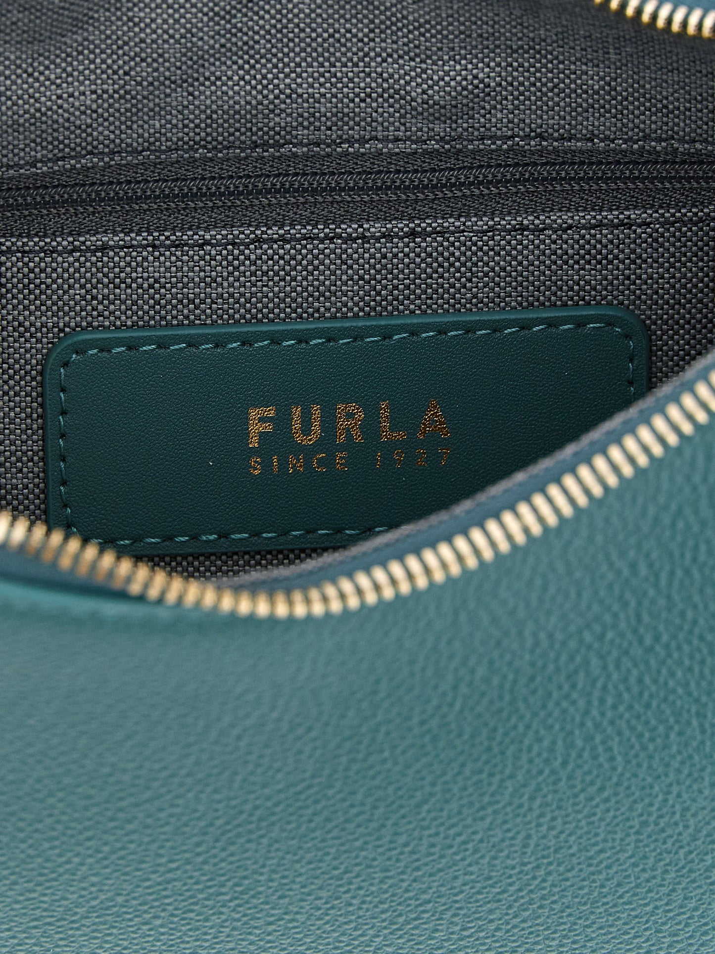 Shoulder Hobo Bag by Furla for women in calfskin leather bicolour, gold & green features a effortless chic silhouette with a secure zipper, ample , and versatile shoulder-strap, adjustable-strap & handle for a effortless chic finish.