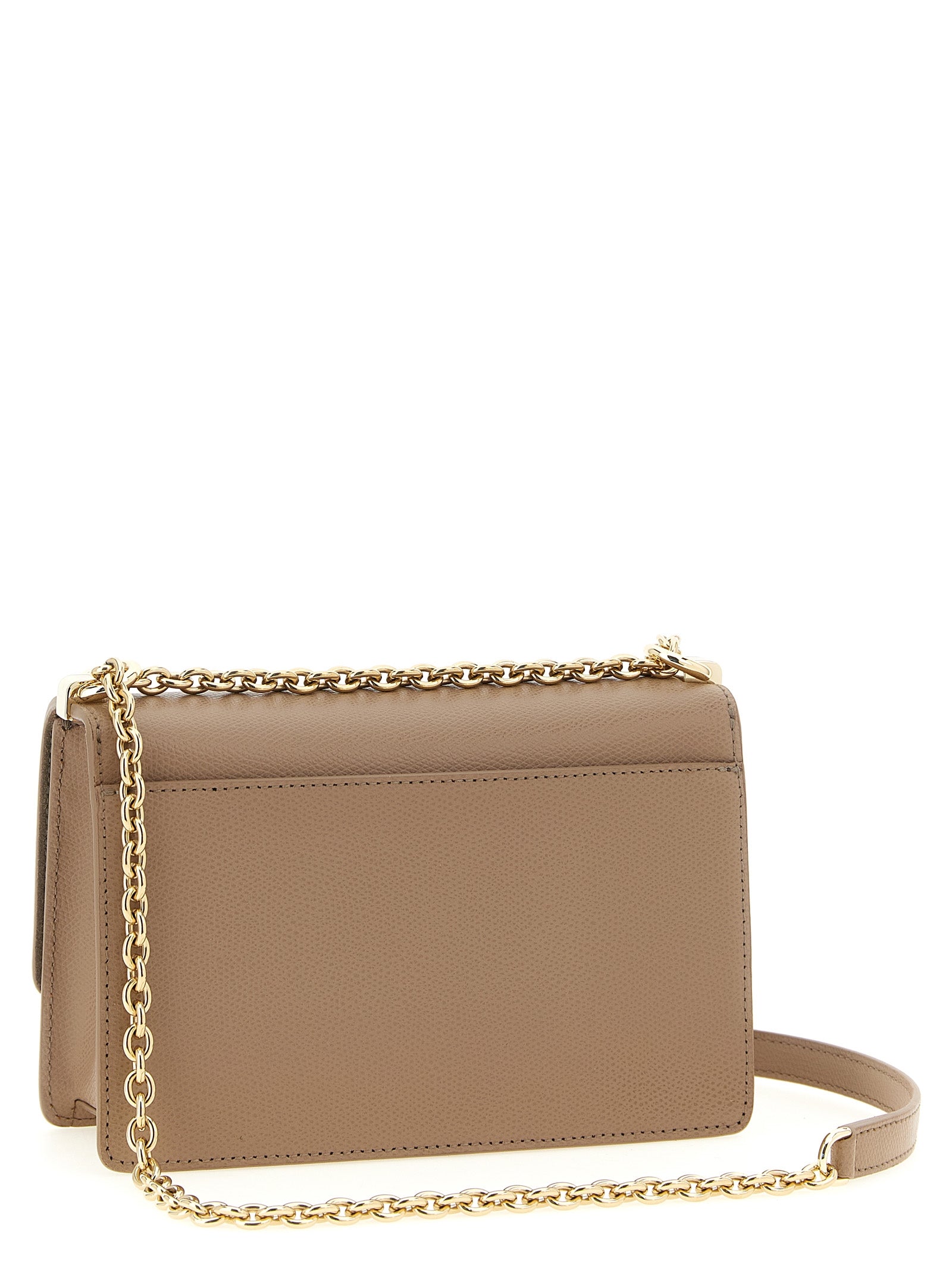 Mini Crossbody Handbag by Furla for women in calfskin leather beige features a multifaceted silhouette, showcasing a secure turn-lock and multifaceted with versatile crossbody-strap for multifaceted style.