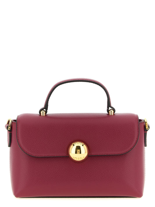 This Flap Handbag by Furla for women in bos taurus calfskin leather and burgundy, multicolor & red presents a sculptural silhouette featuring a secure flap & magnetic, ample , and versatile shoulder-strap, handle & adjustable-strap for a sculptural finish.