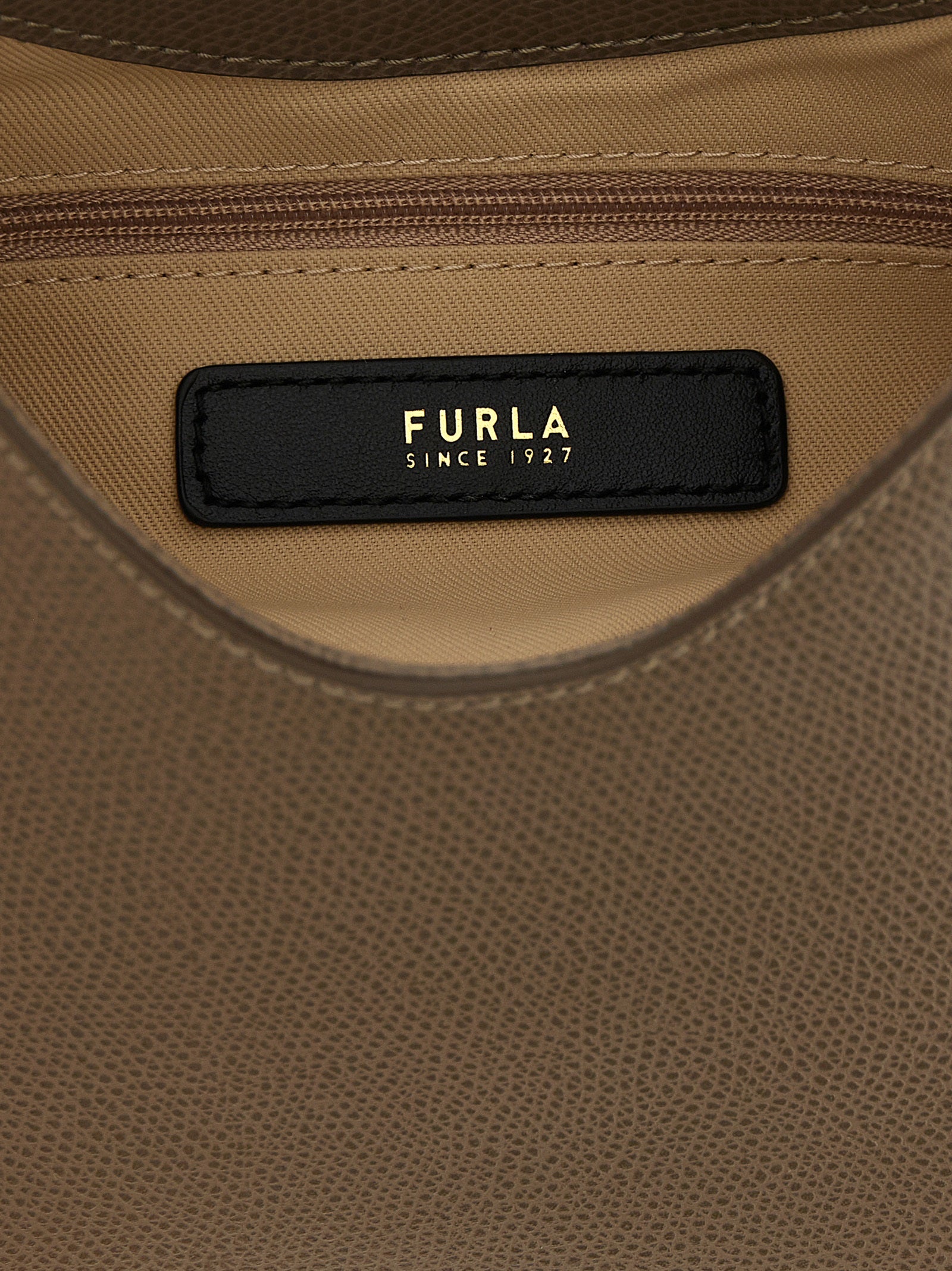 Mini Hobo Handbag by Furla for women in bos taurus calfskin leather bicolour, gold & green features a ornamental silhouette, showcasing a secure , ample , and ornamental shoulder-strap & handle for a sophisticated look.