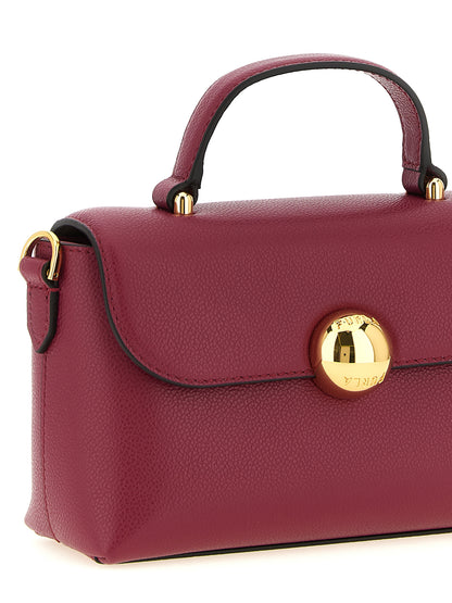 Flap Handbag by Furla for women in bos taurus calfskin leather burgundy, multicolor & red features a signature silhouette, showcasing a secure flap & magnetic and signature with versatile shoulder-strap, handle & adjustable-strap for a sophisticated look.