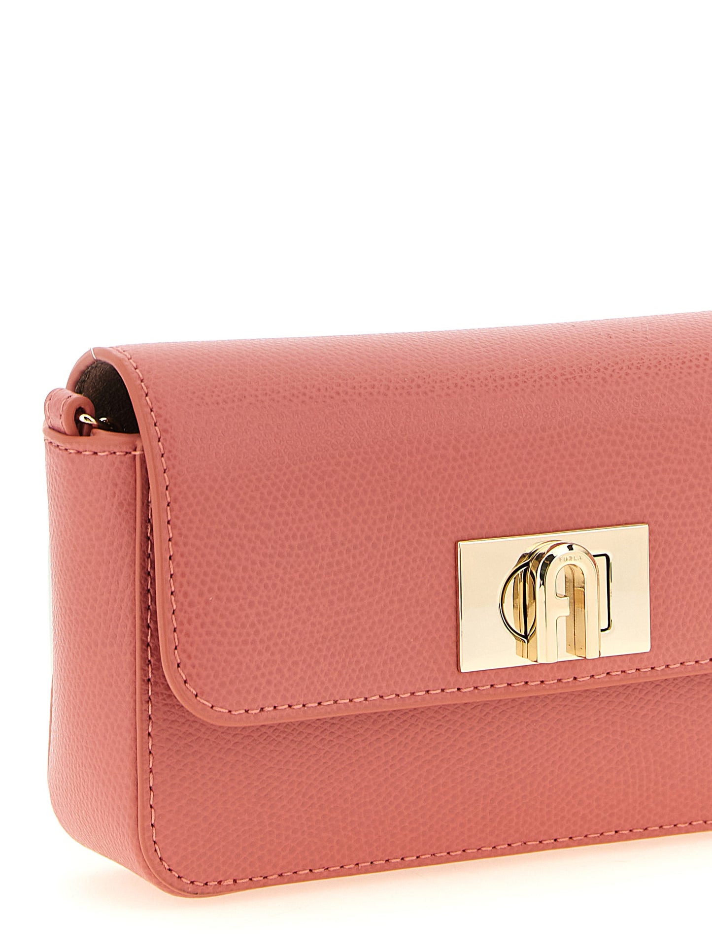 Mini Crossbody Handbag by Furla for women in calfskin leather black, multicolor & pink features a multifaceted silhouette, showcasing a secure clasp and multifaceted with versatile crossbody-strap for multifaceted style.