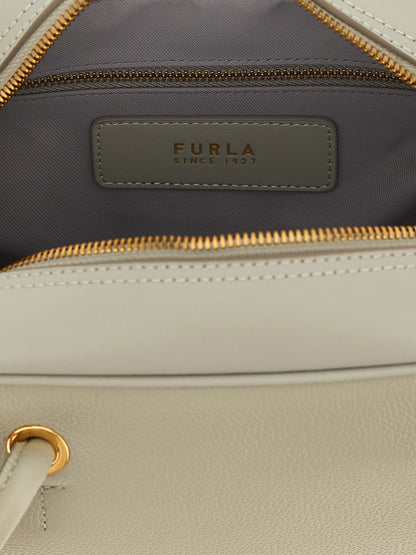 This Dome Handbag by Furla for women in calfskin leather and gray & gold presents a sculptural silhouette featuring a secure , ample , and versatile adjustable-strap & handle for a sculptural finish.