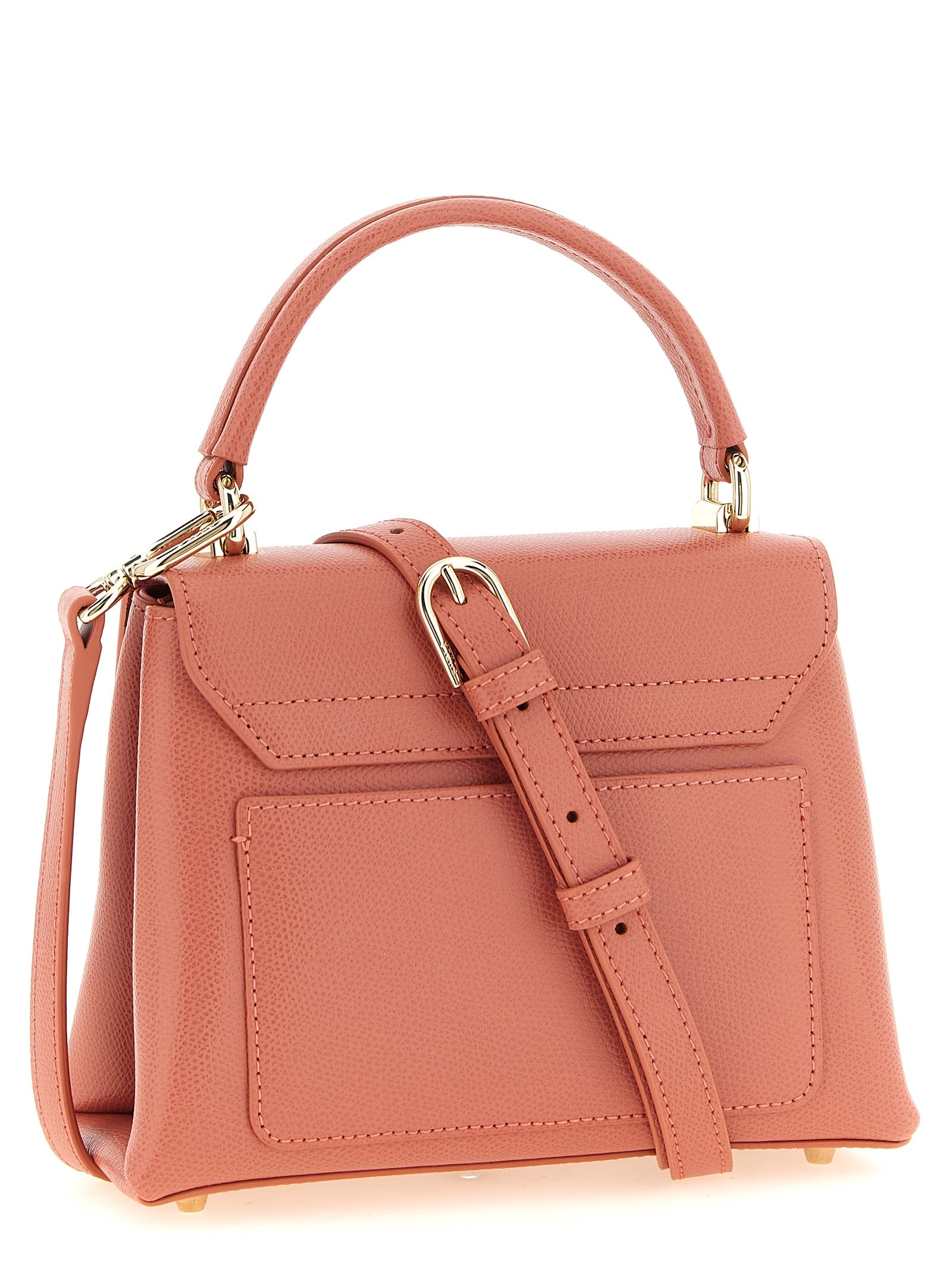 Mini Handbag by Furla for women in calfskin leather gold, multicolor, pink & signature features an refined silhouette, showcasing a secure , ample , and versatile handle & adjustable-strap for a sophisticated refined aesthetic.