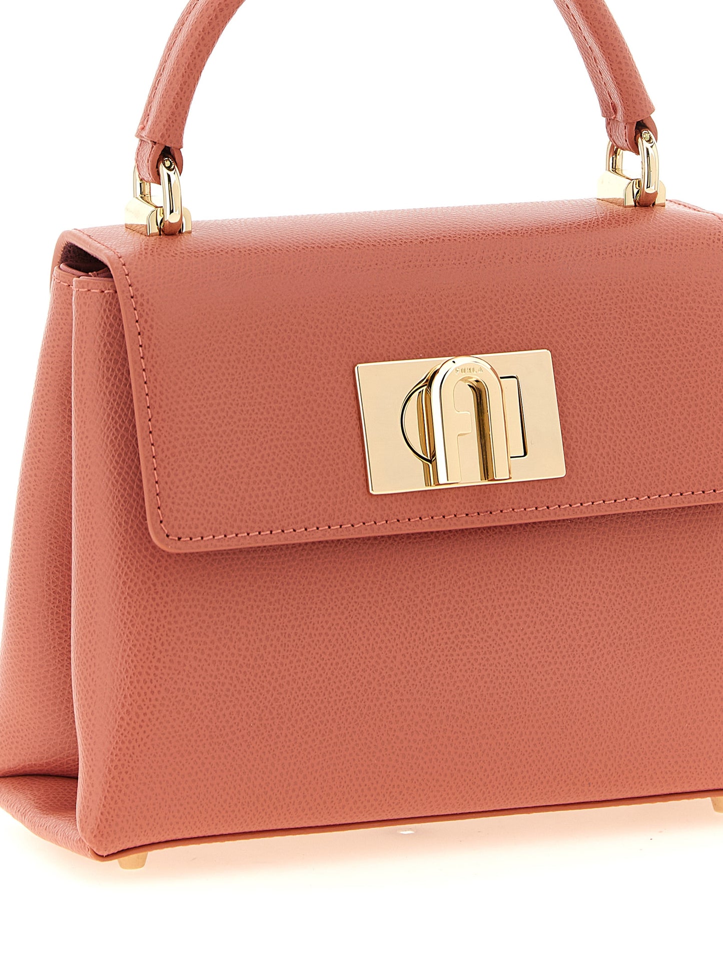 Mini Handbag by Furla for women in calfskin leather gold, multicolor, pink & signature features a exquisite silhouette, showcasing a secure and exquisite with versatile handle & adjustable-strap for a exquisite finish.