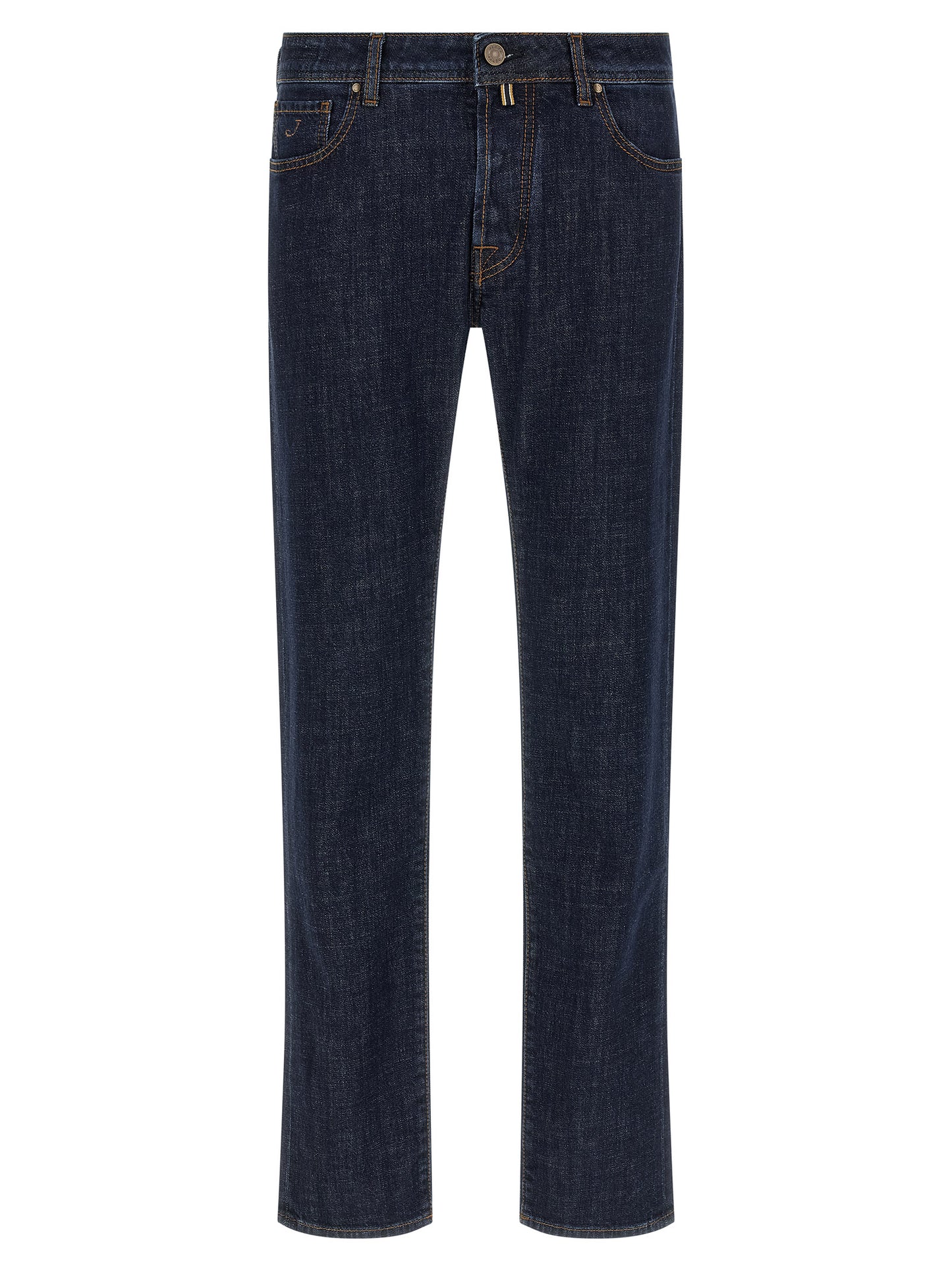 Jeans by Jacob Cohen for men in stretch denim cotton black, blue, indigo & signature presents a refined pantology silhouette, artfully defined by a refined pantology slim, long, and a sophisticated .