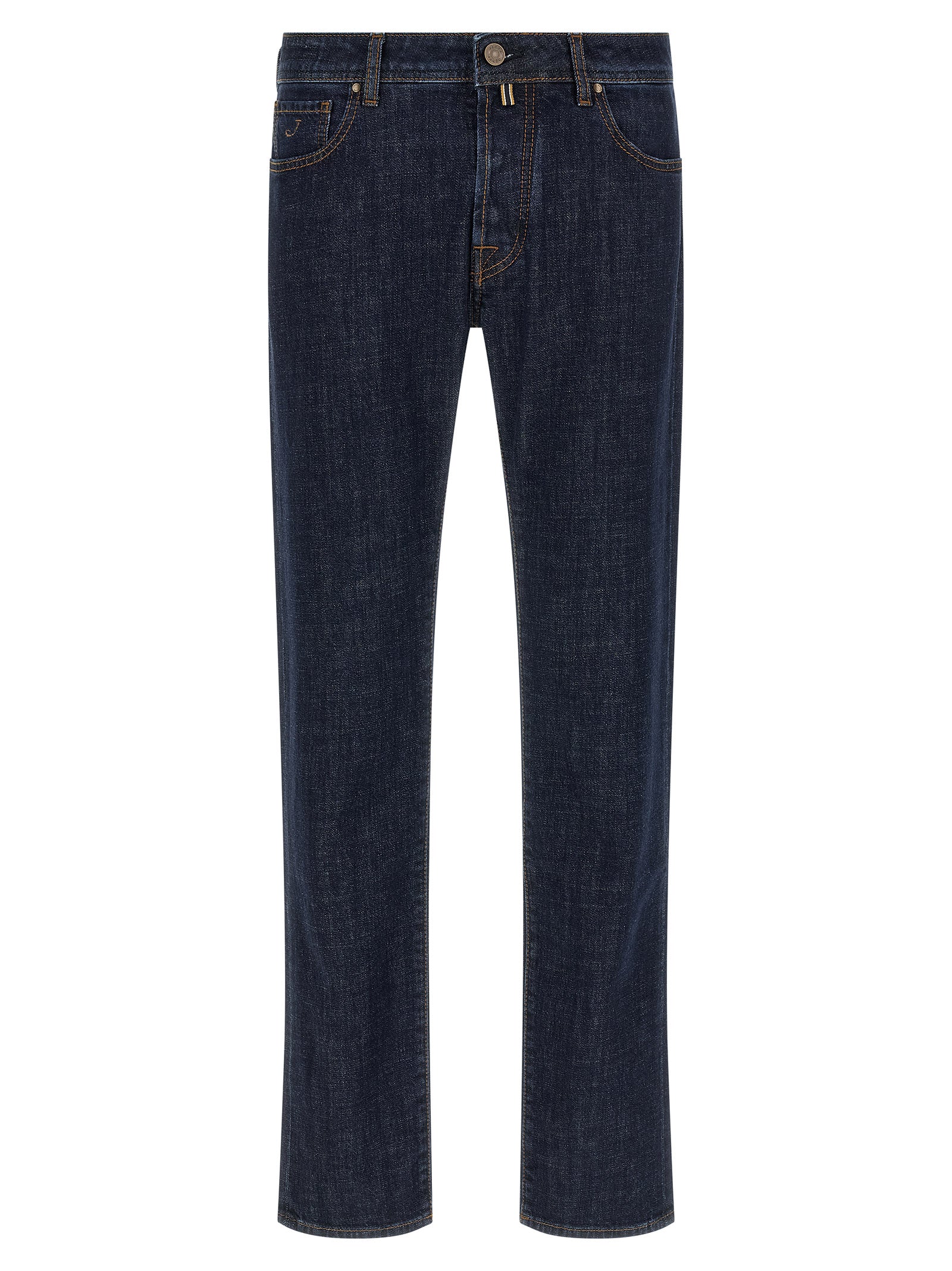 Jeans by Jacob Cohen for men in stretch denim cotton black, blue, indigo & signature presents a refined pantology silhouette, artfully defined by a refined pantology slim, long, and a sophisticated .