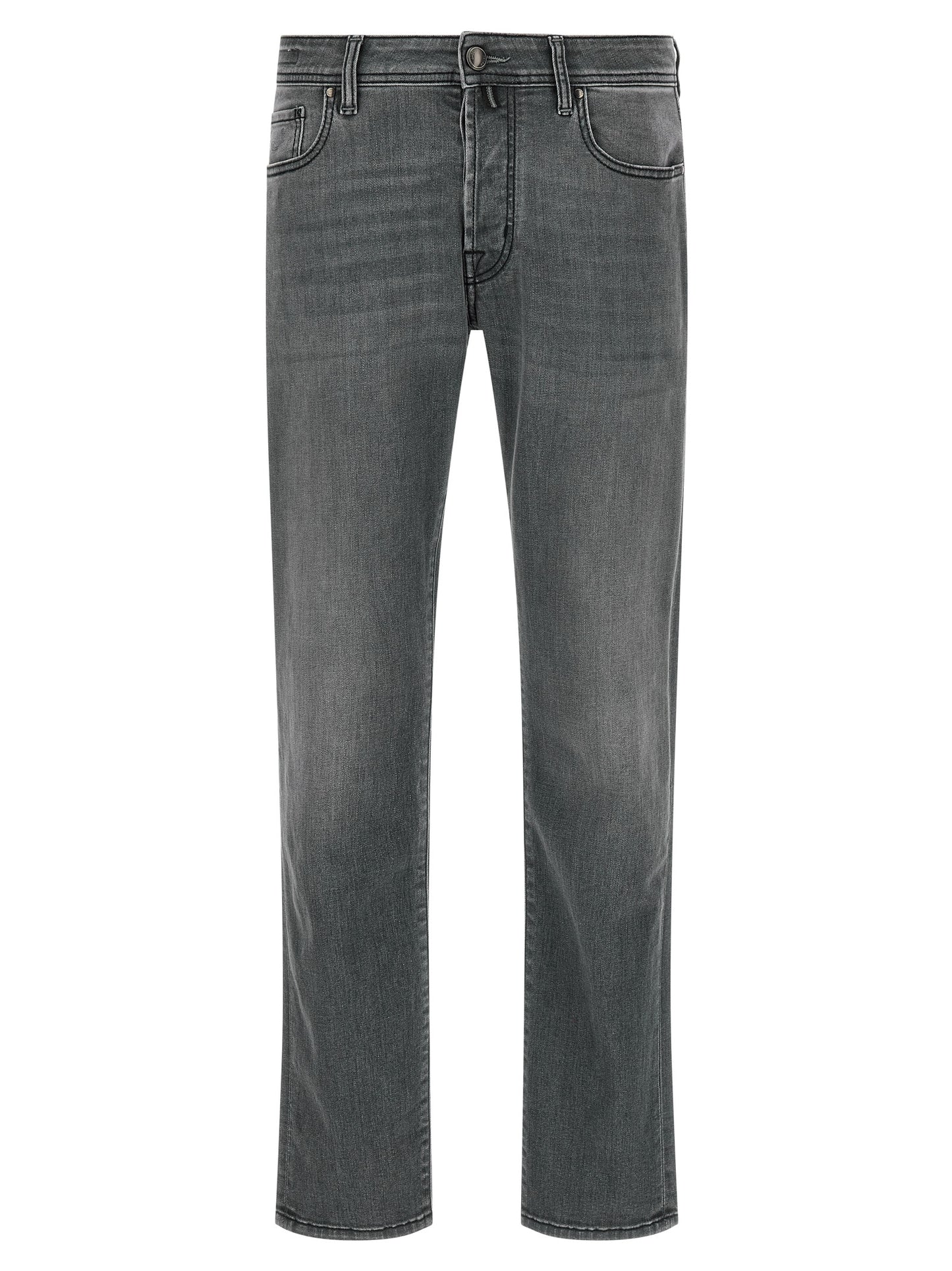 Jeans by Jacob Cohen for men in stretch denim cotton gray & signature presents a refined pantology silhouette, artfully defined by a refined pantology slim, long, and a sophisticated .