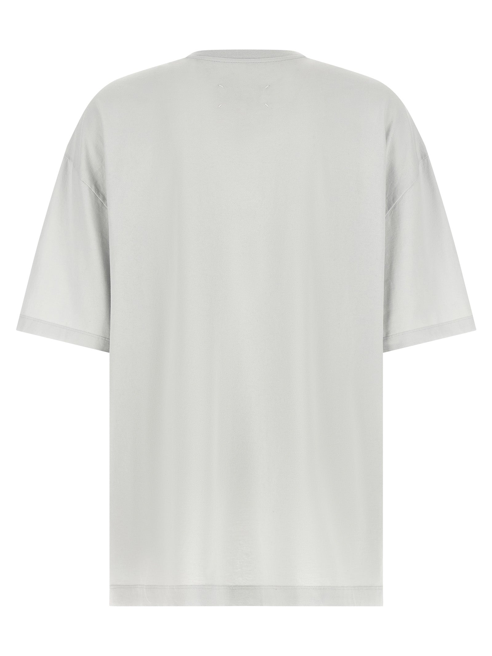 T-Shirt by Maison Margiela for men in cotton gray, signature & print showcases a unassuming silhouette, artfully detailed with a refined and unassuming for a sophisticated, contemporary look.