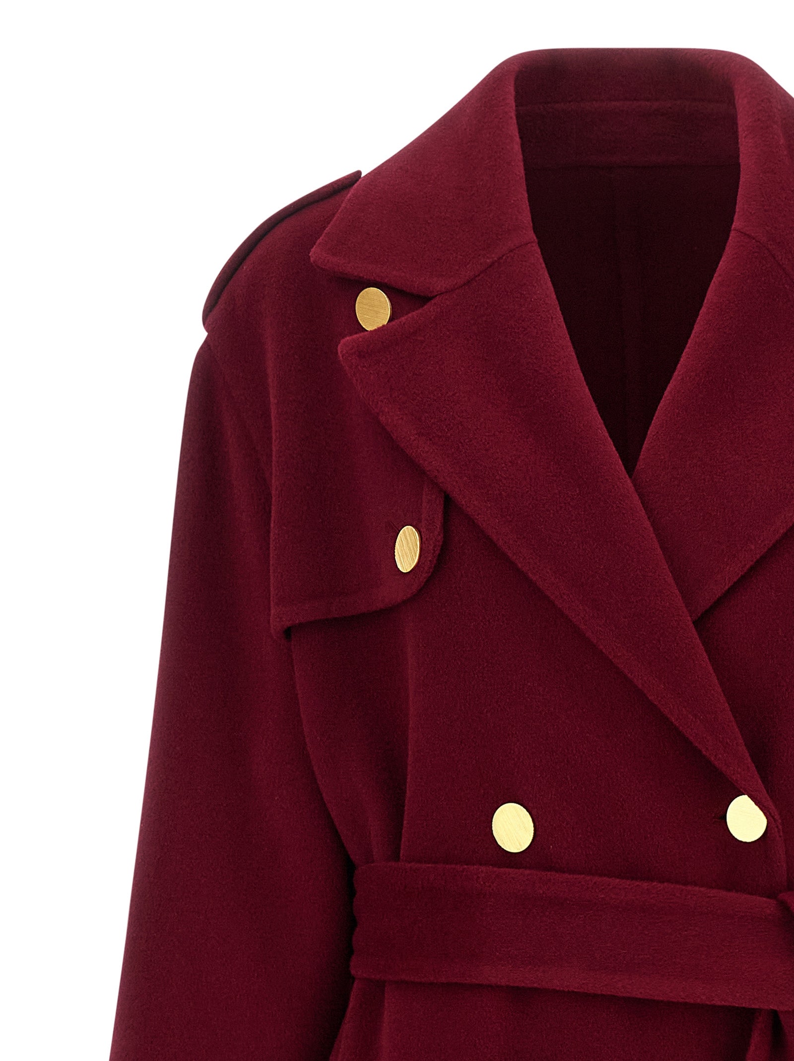 Trench Coat by Alberta Ferretti for women in cashmere gold, multicolor & red showcases a contemporary silhouette, detailed with a contemporary and distinctive for a truly contemporary finish.