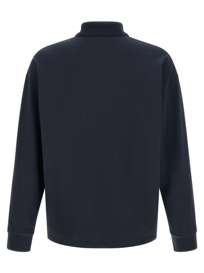 Polo Shirt by A.P.C. for men in organic cotton blue presents a sleek silhouette, featuring a refined and for a sleek finish.