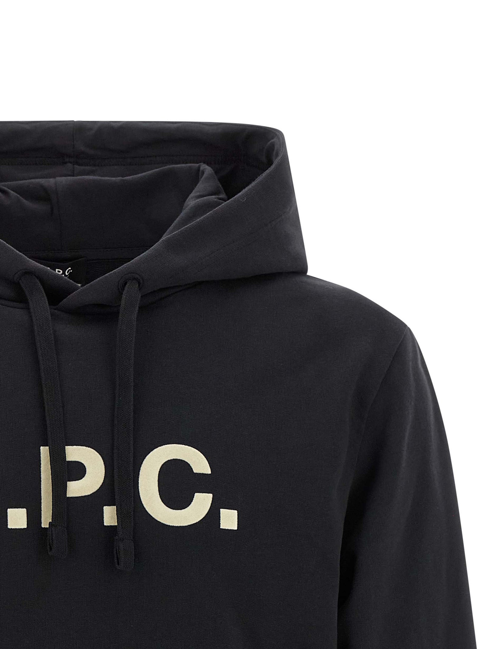 Sweatshirt Hoodie by A.P.C. for women in cotton black features an luminous silhouette, showcasing a sophisticated hooded neckline and for a truly luminous look.