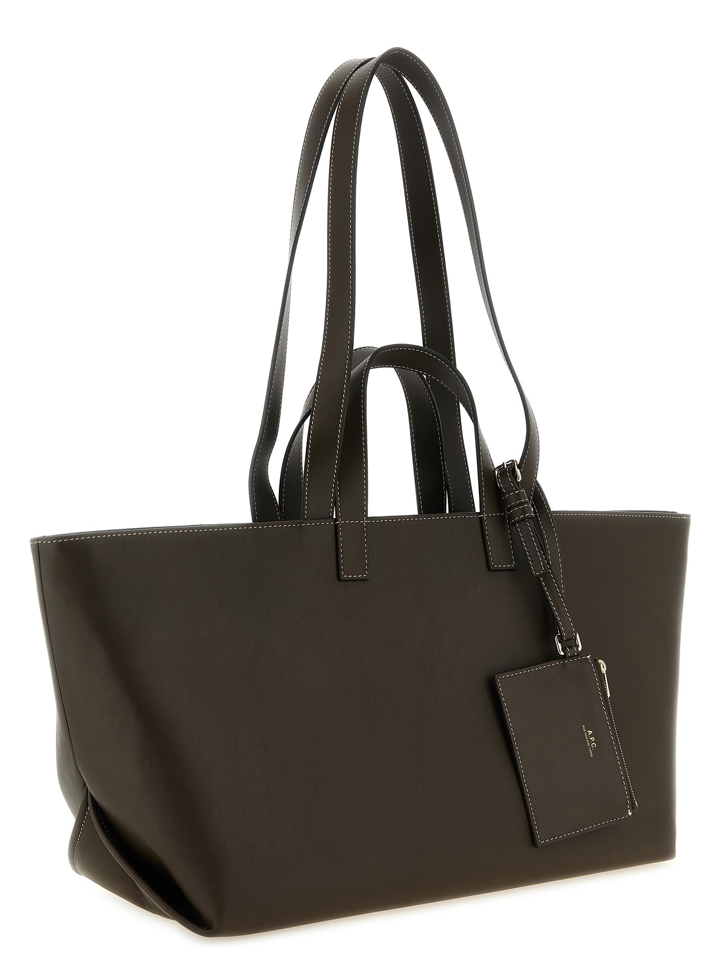 Tote Clutch Bag by A.P.C. for women in leather & cotton brown & gold features an jet-set Le Drummer Leather & Cotton Tote Clutch Bag design with a secure , ample , and versatile handle for an jet-set finish.