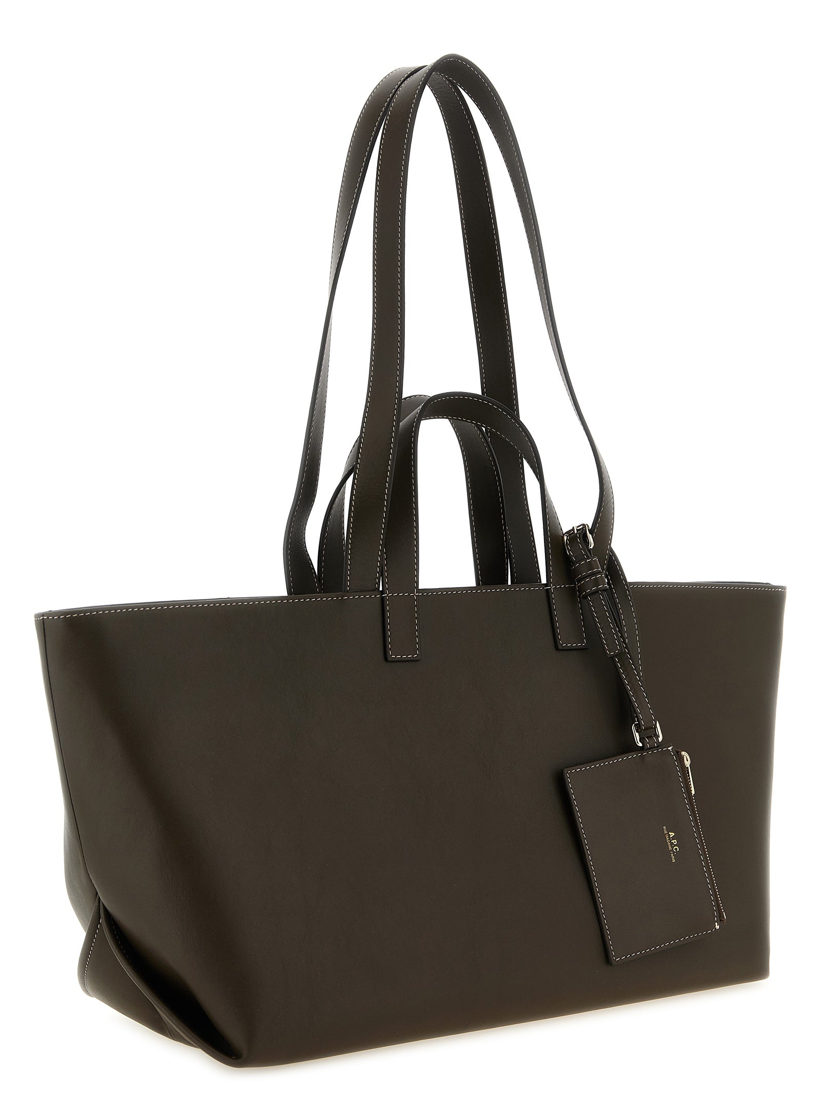Tote Clutch Bag by A.P.C. for women in leather & cotton brown & gold features an jet-set Le Drummer Leather & Cotton Tote Clutch Bag design with a secure , ample , and versatile handle for an jet-set finish.