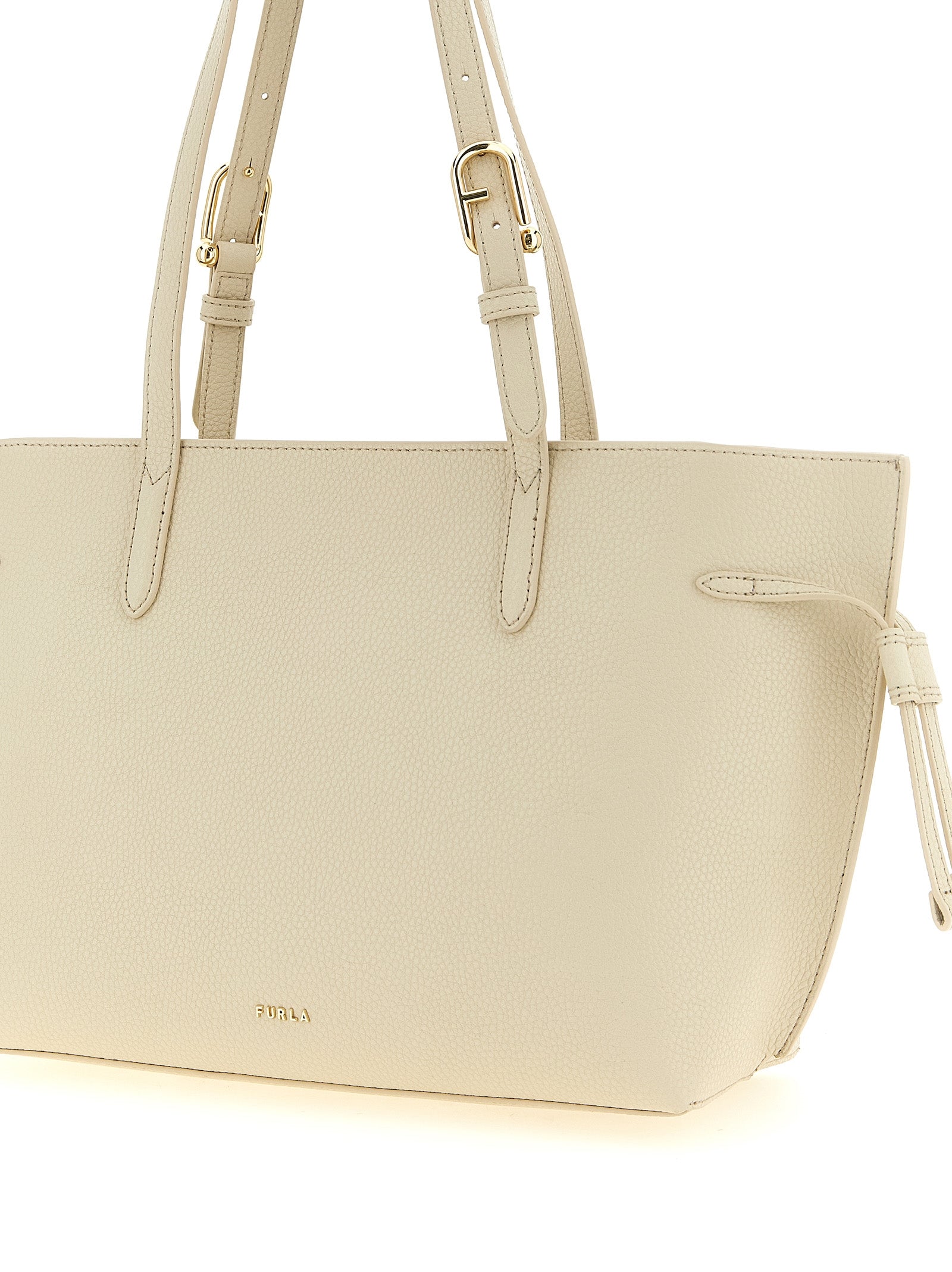 Pouch Tote Bag by Furla for women in calfskin leather burgundy, cream, gold & white features a jet-set sophisticated 1927 Ava Calfskin Leather Pouch Tote Bag design with a secure zipper & buckle, ample , and versatile handle & adjustable-strap for a jet-set sophisticated finish.