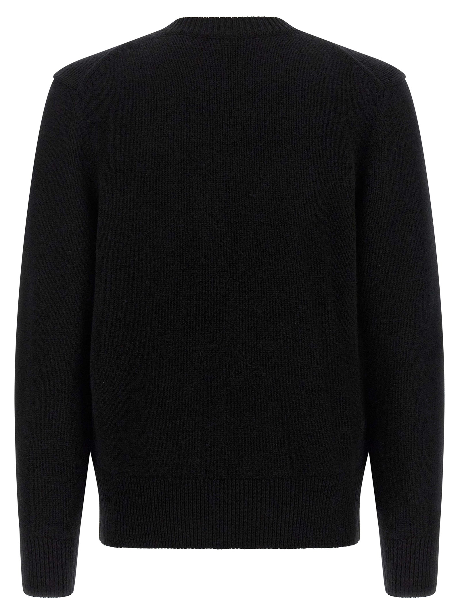 Cardigan by Burberry for men in cashmere black & patterned presents a textural silhouette, artfully finished with a textural crew neckline and for a sophisticated, textural look.