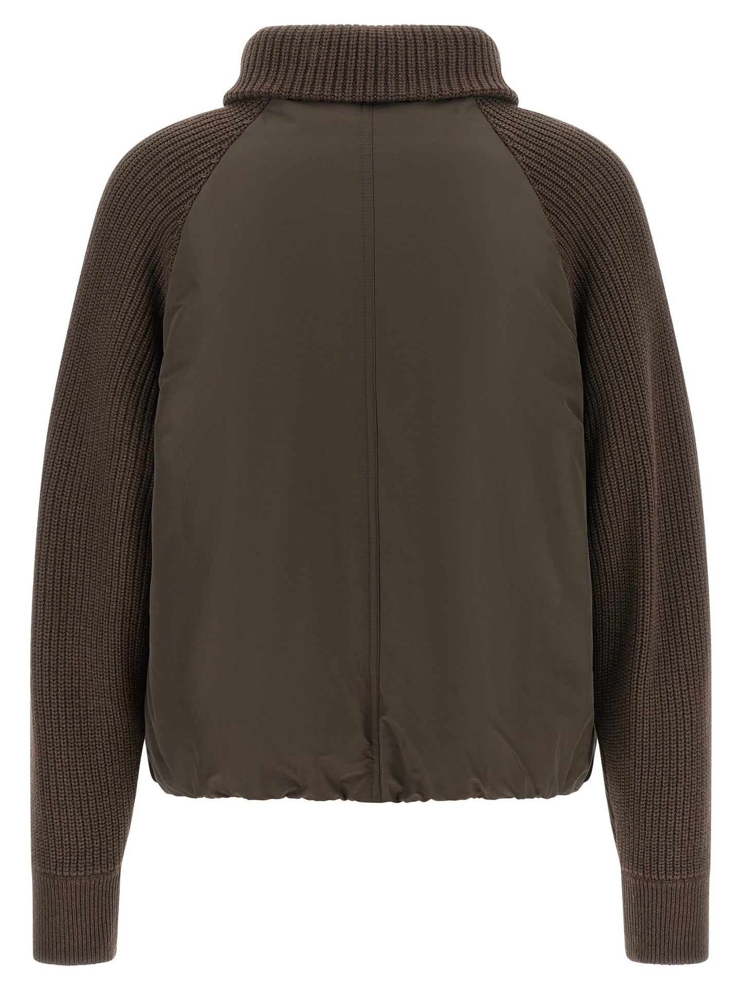Puffer Jacket by Brunello Cucinelli for women in cotton brown features an contemporary silhouette, showcasing a sophisticated and contemporary pockets & insulated for a truly refined look.
