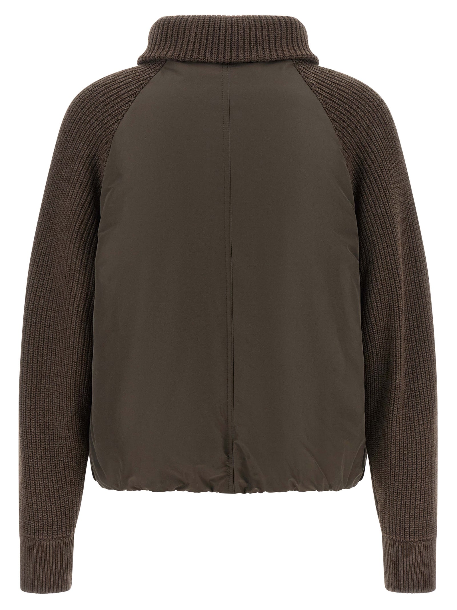 Puffer Jacket by Brunello Cucinelli for women in cotton brown features an contemporary silhouette, showcasing a sophisticated and contemporary pockets & insulated for a truly refined look.