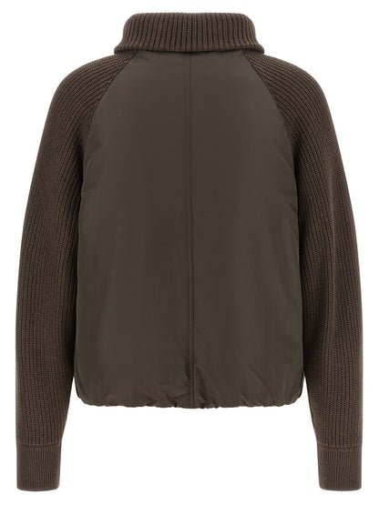 Puffer Jacket by Brunello Cucinelli for women in cotton brown features an contemporary silhouette, showcasing a sophisticated and contemporary pockets & insulated for a truly refined look.