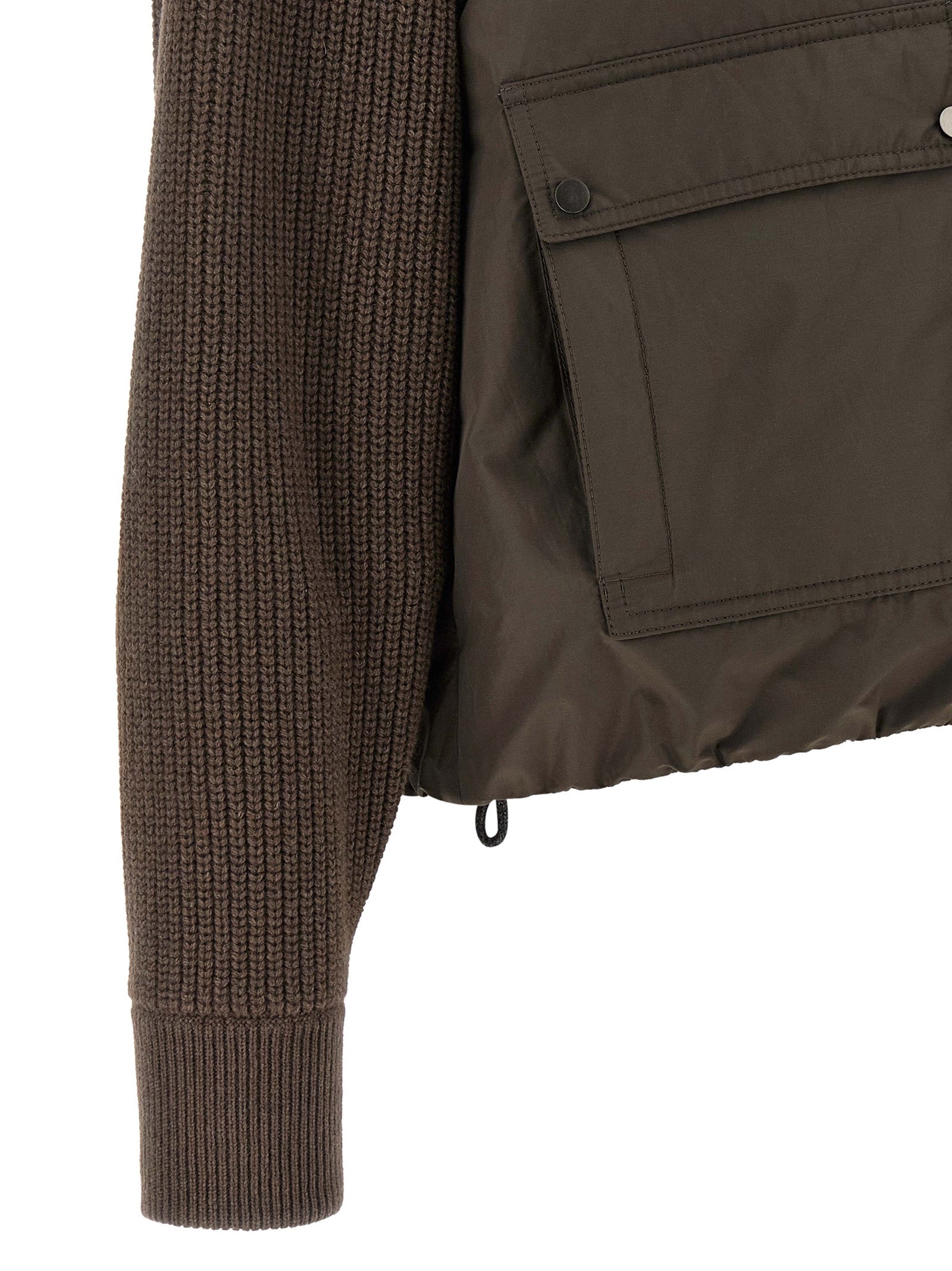 Puffer Jacket by Brunello Cucinelli for women in cotton brown features an on trend silhouette, showcasing refined pockets & insulated and a sophisticated for a truly on trend finish.