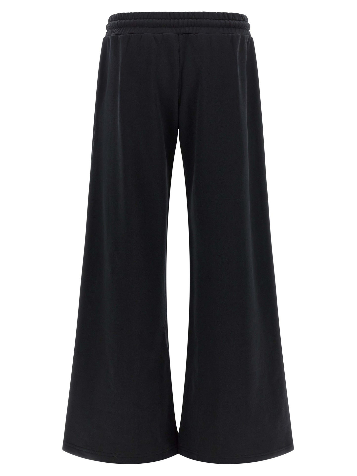 Joggers by Off-White for women in cotton black, silver, white & signature features an sartorial flared, relaxed-fit & wide and long with a cut for a sartorial finish.
