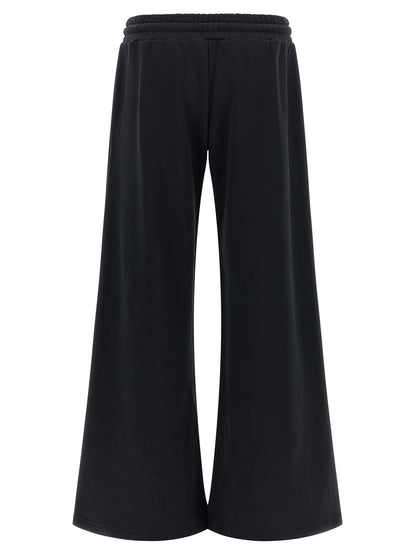 Joggers by Off-White for women in cotton black, silver, white & signature features an sartorial flared, relaxed-fit & wide and long with a cut for a sartorial finish.