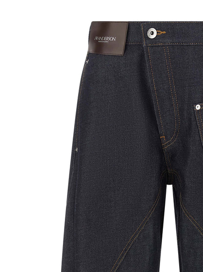 Jeans by J.W.Anderson for women in cotton denim blue & indigo features a refined silhouette with a refined straight-leg & wide, defined by a and a refined long for a refined finish.