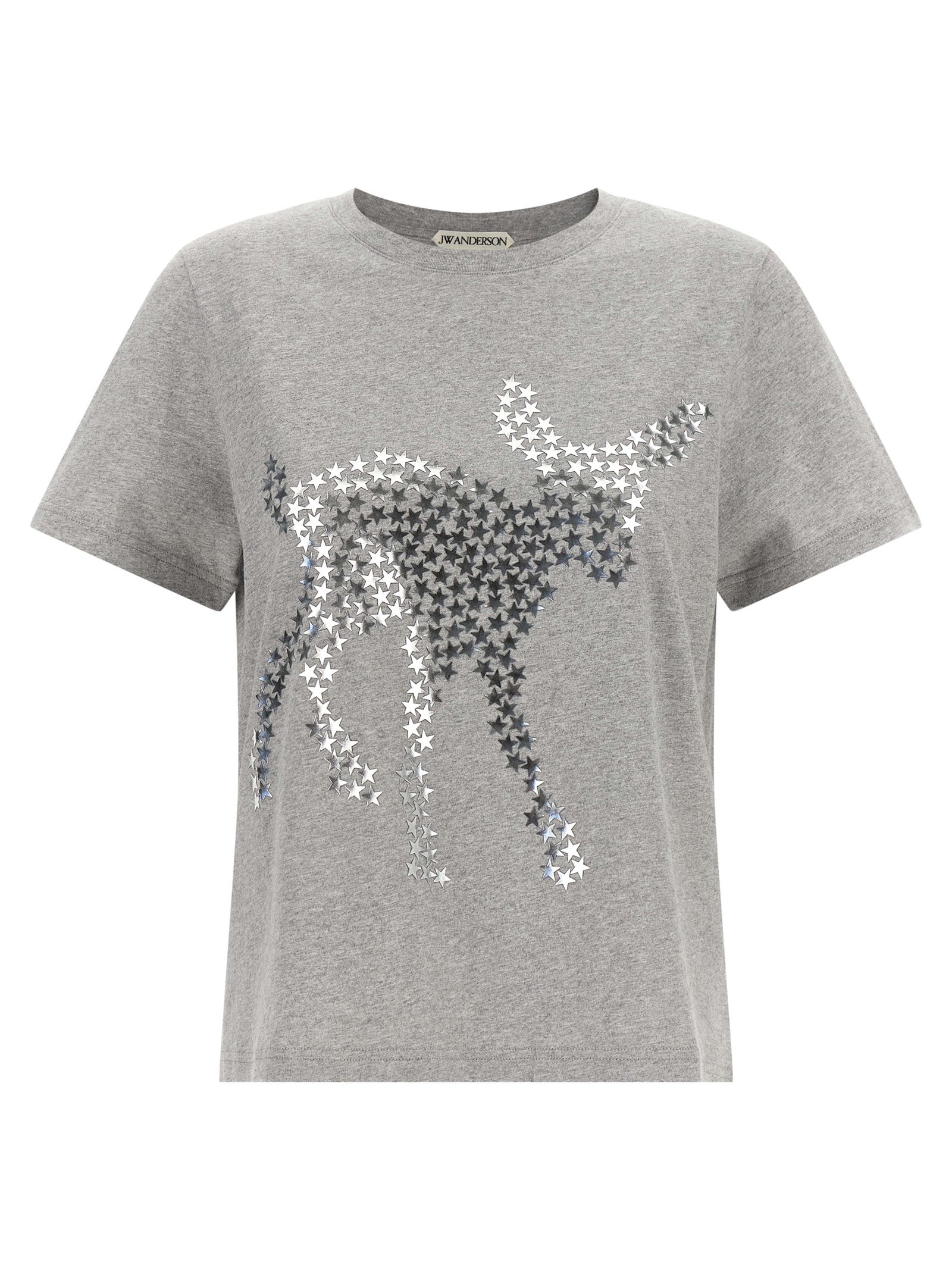 T-Shirt by J.W.Anderson for women in cotton animal, gray & silver showcases a chic silhouette, artfully detailed with a chic crew neckline and short-sleeve for a chic finish.