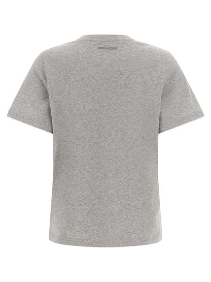 T-Shirt by J.W.Anderson for women in cotton animal, gray & silver showcases a fashionable silhouette, elegantly detailed with a fashionable and crew neckline for a sophisticated, high-fashion look.