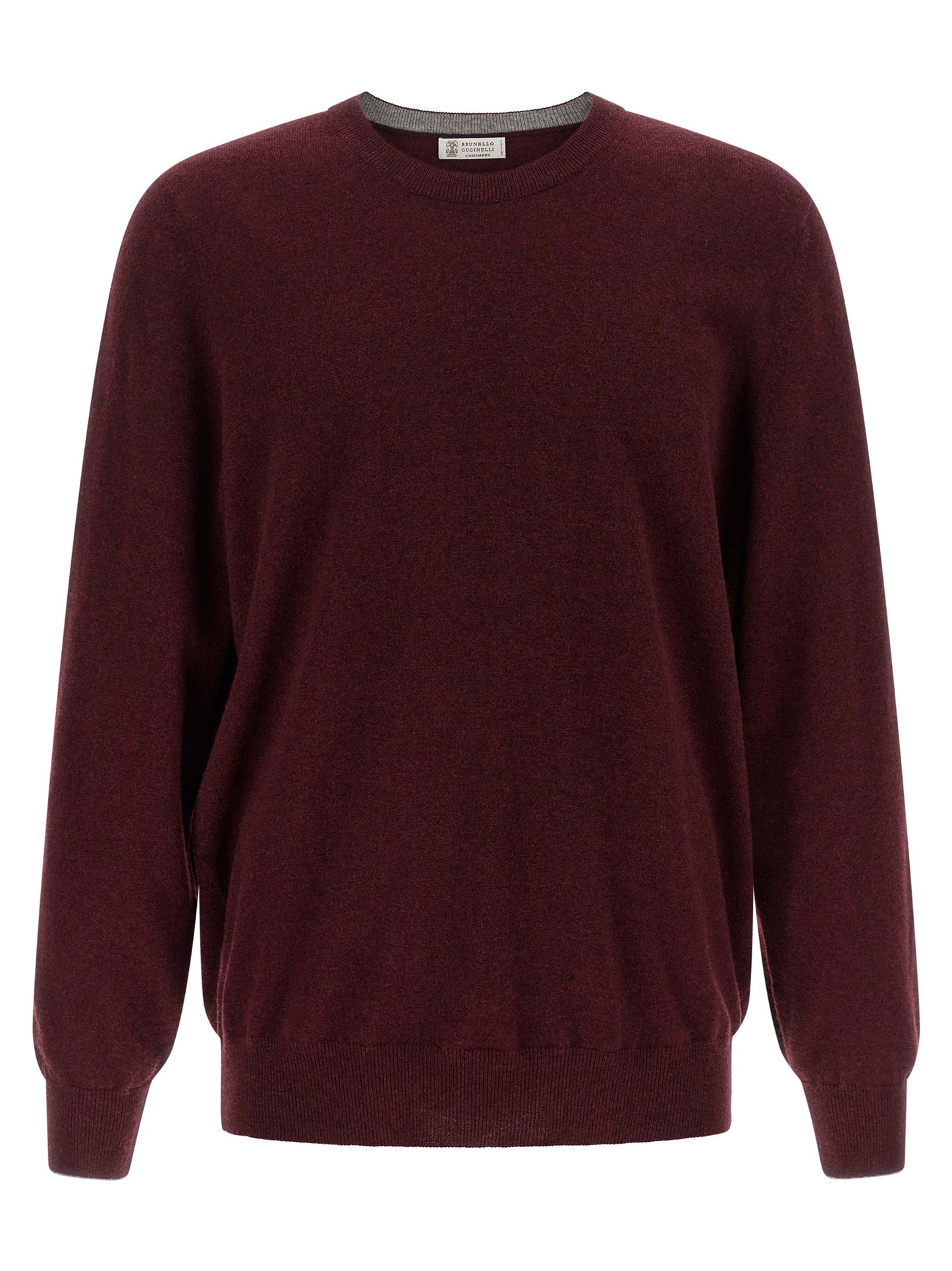 Cardigan by Brunello Cucinelli for men in cashmere bordeaux, burgundy & signature features an impeccable silhouette, showcasing a sophisticated crew neckline and long-sleeve detail for a truly impeccable finish.