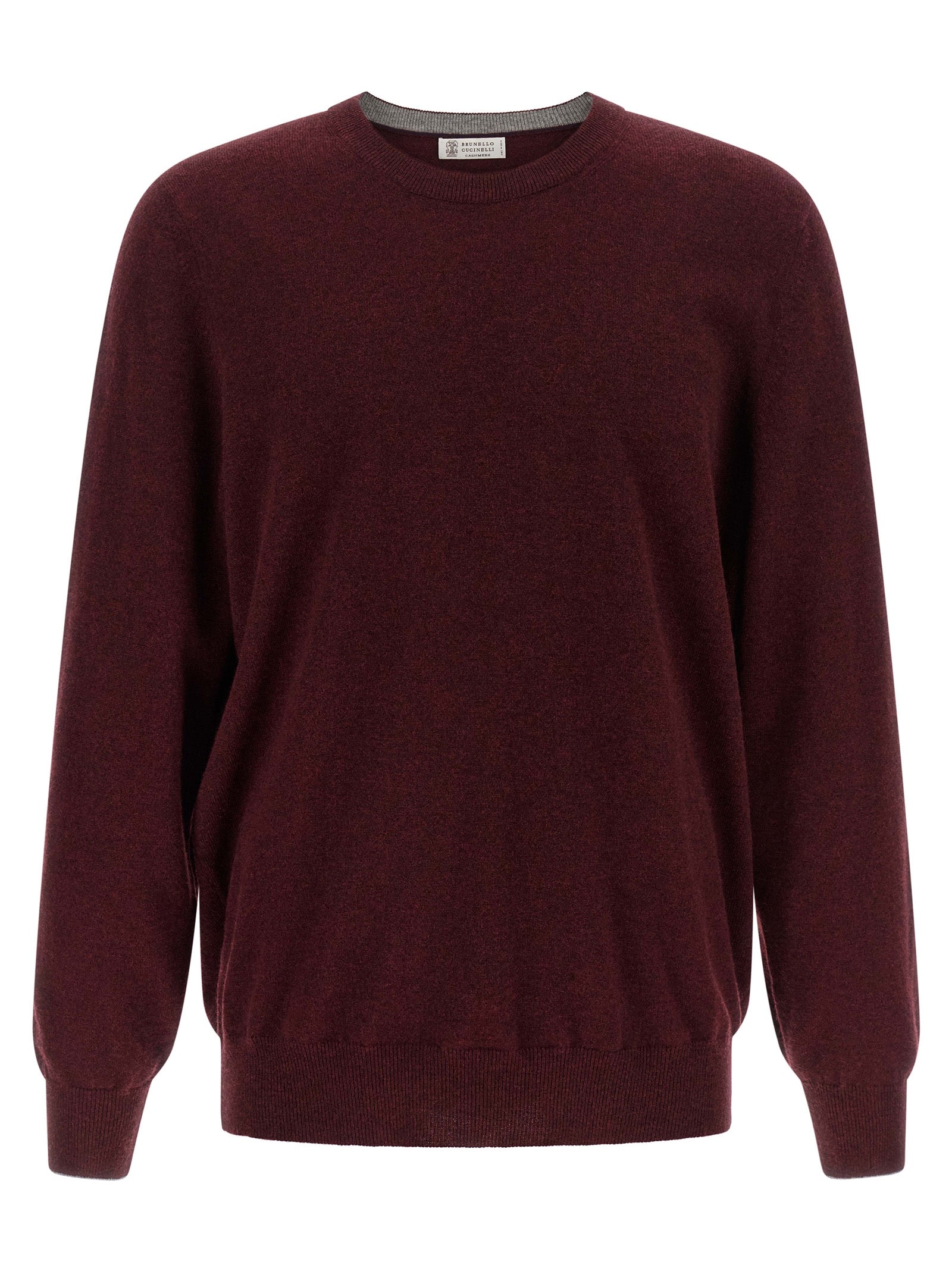Cardigan by Brunello Cucinelli for men in cashmere bordeaux, burgundy & signature features an impeccable silhouette, showcasing a sophisticated crew neckline and long-sleeve detail for a truly impeccable finish.