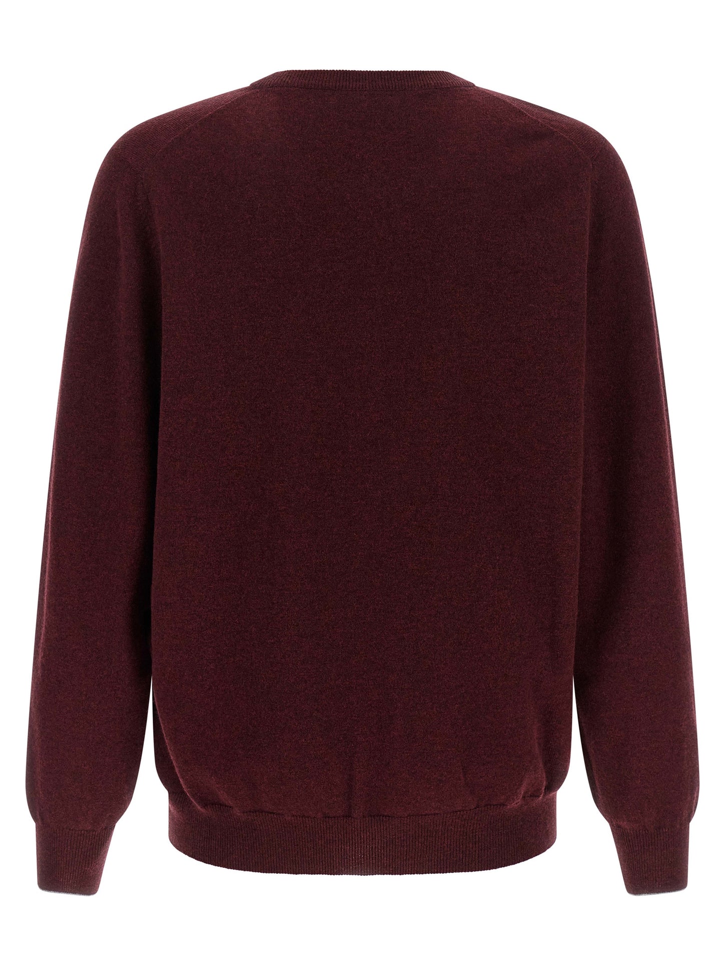 Cardigan by Brunello Cucinelli for men in cashmere bordeaux, burgundy & signature features an crisp silhouette, showcasing a sophisticated crew neckline and detail for a truly crisp finish.