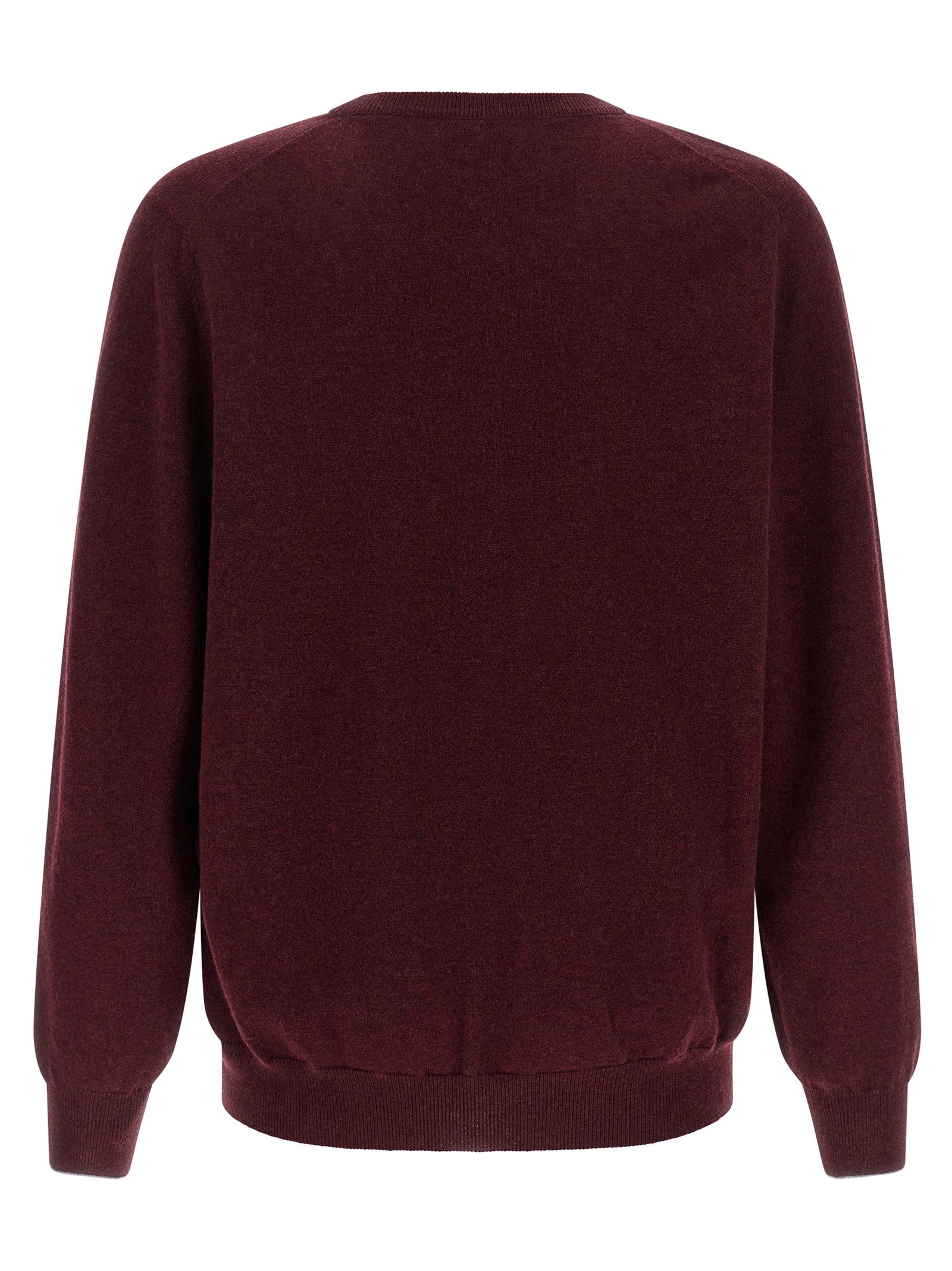 Cardigan by Brunello Cucinelli for men in cashmere bordeaux, burgundy & signature features an crisp silhouette, showcasing a sophisticated crew neckline and detail for a truly crisp finish.