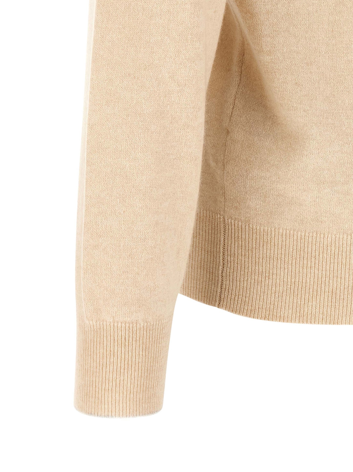 Polo Shirt by Brunello Cucinelli for men in cashmere beige, natural & sand showcases a sharp silhouette, detailed with a refined shirt-collar neckline and sharp for a sophisticated finish.