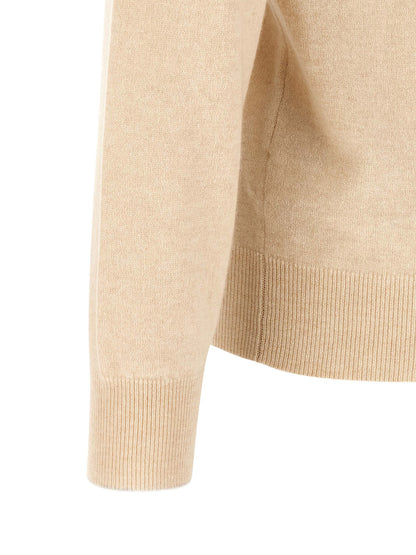 Polo Shirt by Brunello Cucinelli for men in cashmere beige, natural & sand showcases a sharp silhouette, detailed with a refined shirt-collar neckline and sharp for a sophisticated finish.