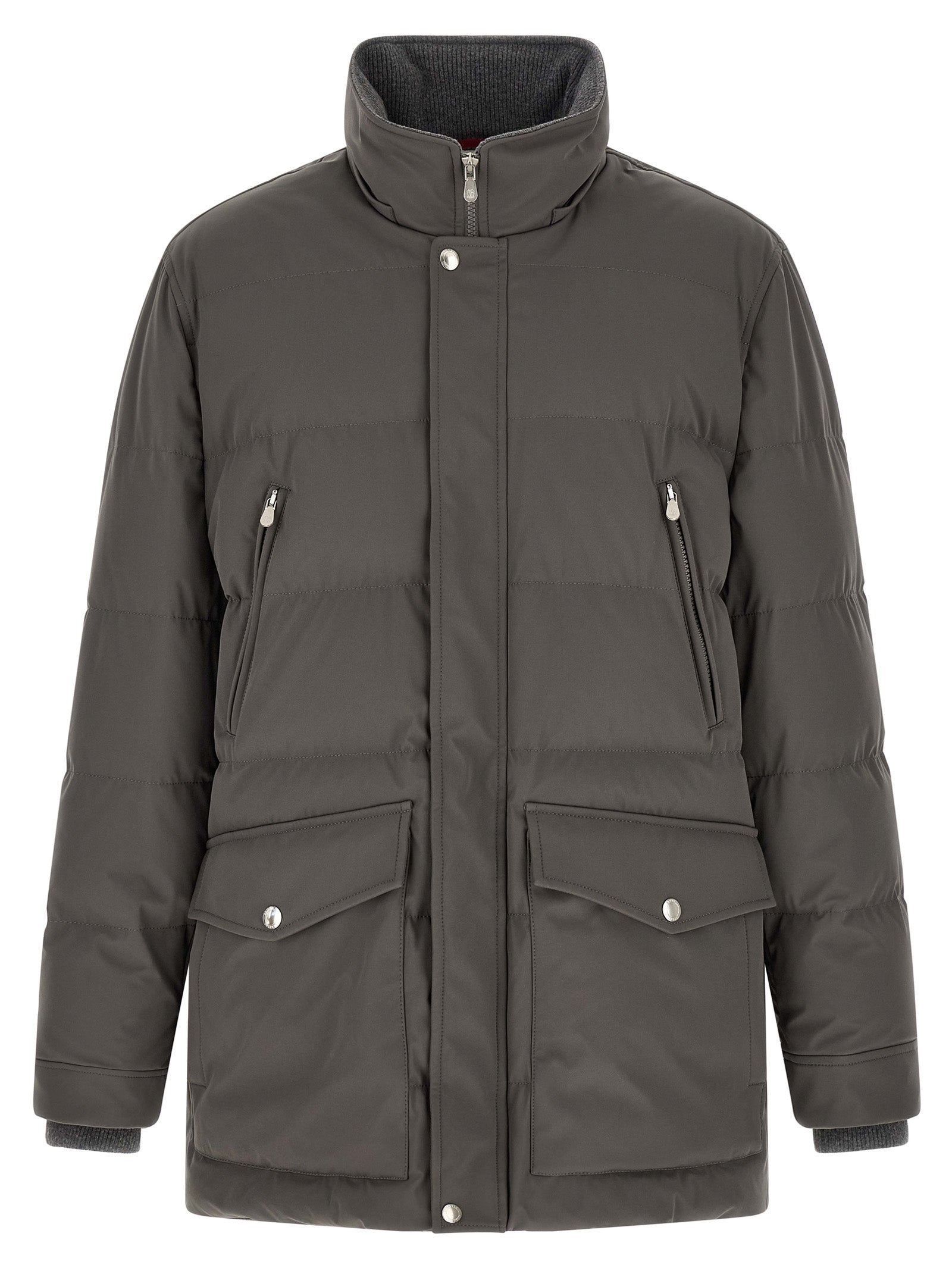 This Hooded Parka by Brunello Cucinelli for men in polyamide gray presents a enveloping silhouette, meticulously detailed with pockets, hooded & insulated and a enveloping hooded neckline.