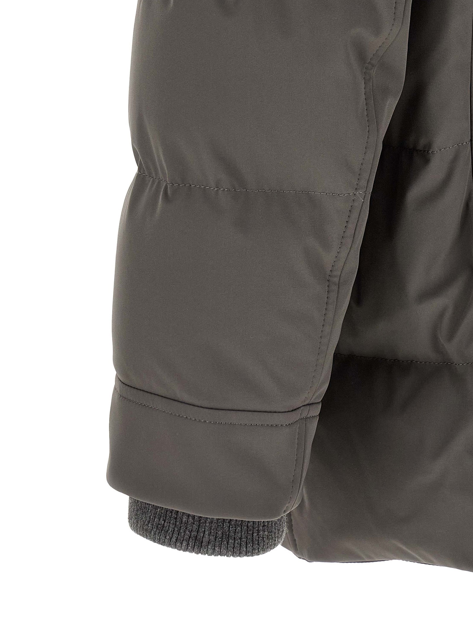 Hooded Parka by Brunello Cucinelli for men in polyamide gray, presenting a cosy silhouette with distinctive pockets, hooded & insulated and a refined .