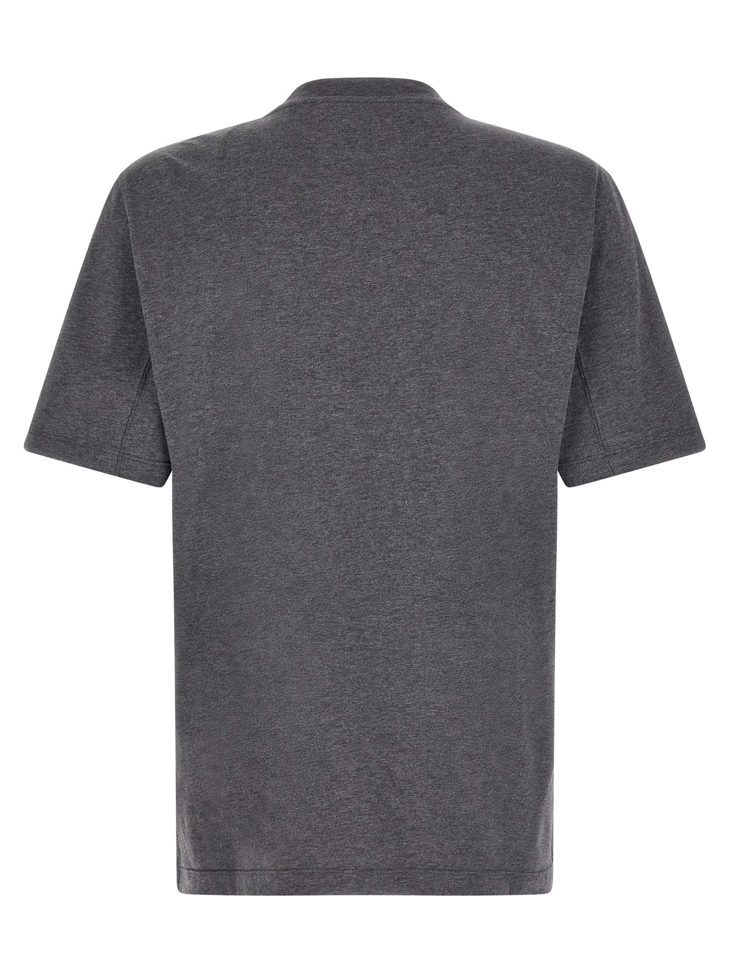 T-Shirt by Brunello Cucinelli for men in cotton gray features a plush silhouette, showcasing a sophisticated crew neckline and for a truly plush finish.