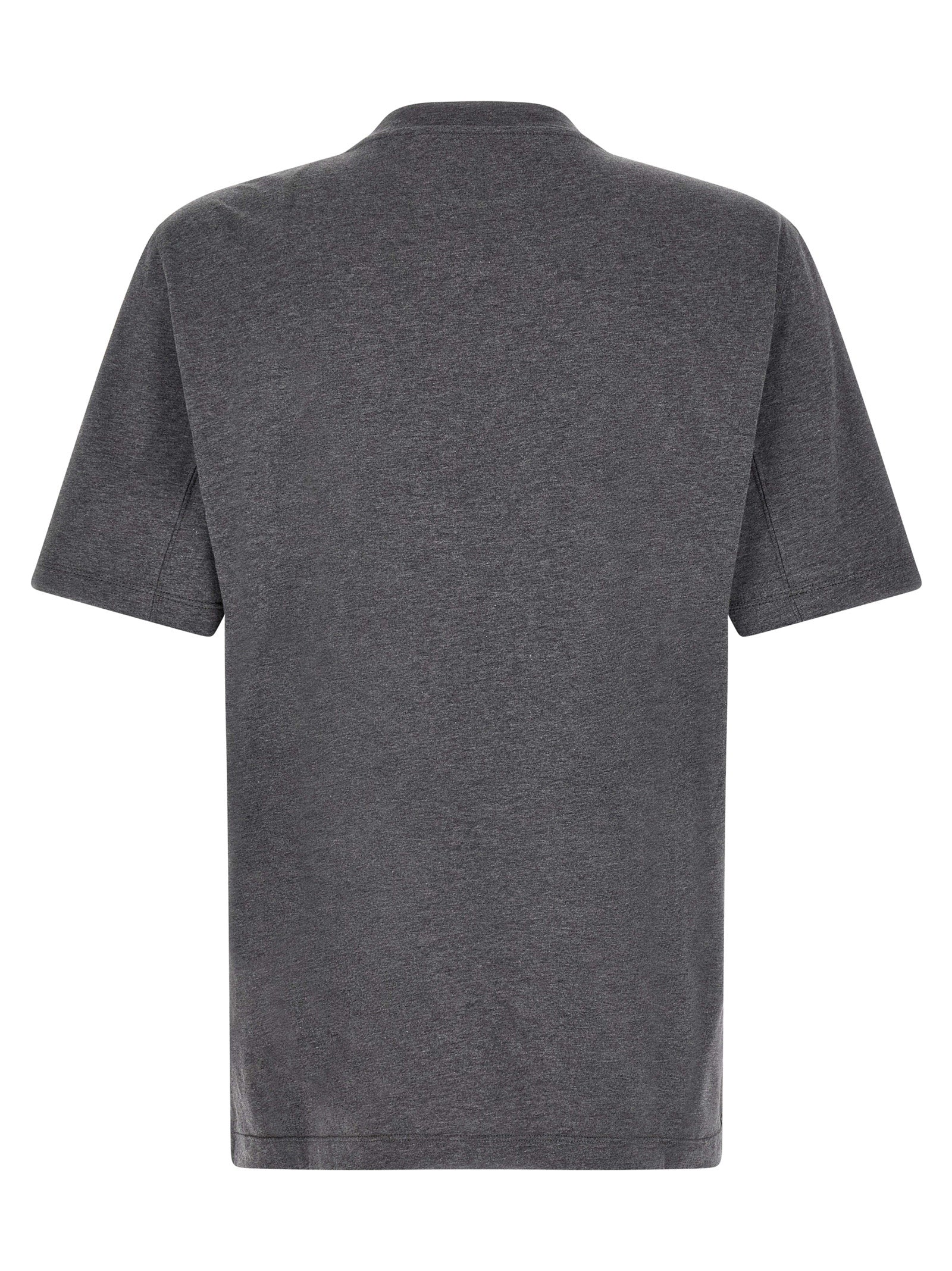 T-Shirt by Brunello Cucinelli for men in cotton gray features a plush silhouette, showcasing a sophisticated crew neckline and for a truly plush finish.