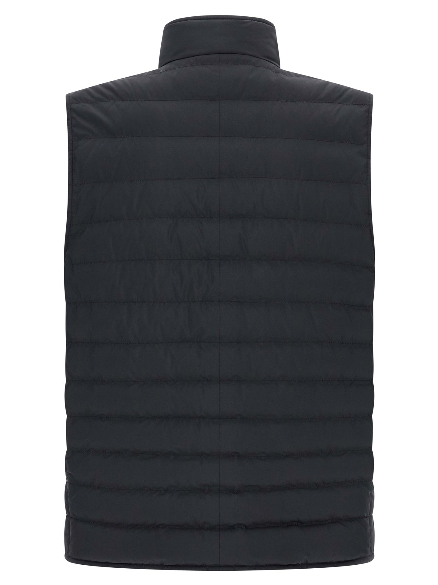 Vest by Brunello Cucinelli for men in polyester & nylon dark-blue features a enviable silhouette, elegantly detailed with a enviable and functional pockets & insulated for a enviable finish.
