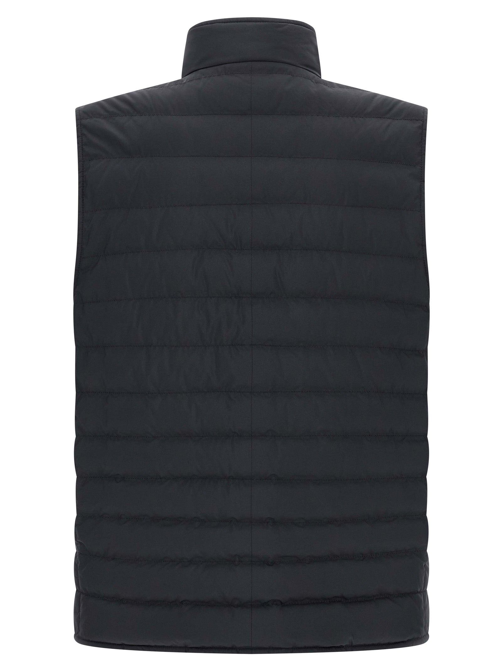 Vest by Brunello Cucinelli for men in polyester & nylon dark-blue features a enviable silhouette, elegantly detailed with a enviable and functional pockets & insulated for a enviable finish.