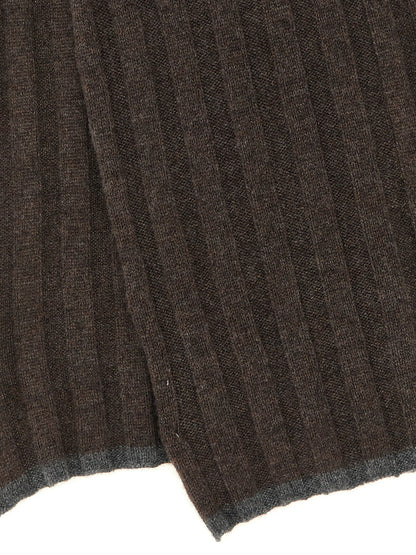 Scarf by Brunello Cucinelli for men in cashmere brown & gray features a timeless silhouette, artfully capturing the essence of the timeless Cashmere Shawl Wrap Scarf design for a sophisticated look.
