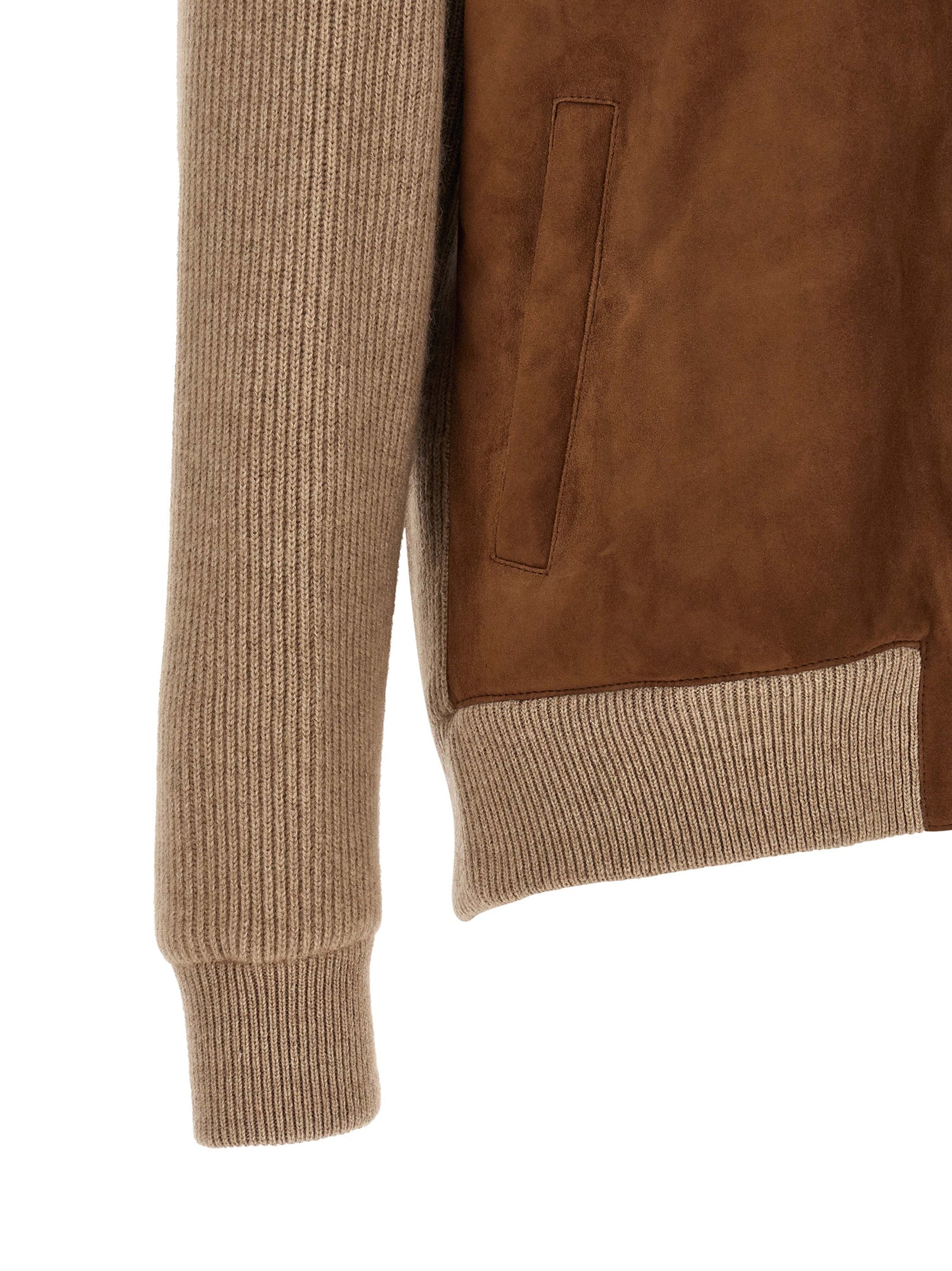 Hooded Bomber Jacket by Brunello Cucinelli for men in cashmere & suede lamb leather beige, brown & burgundy features an on trend silhouette, showcasing refined thermal, pockets & hooded and a sophisticated for a truly on trend finish.