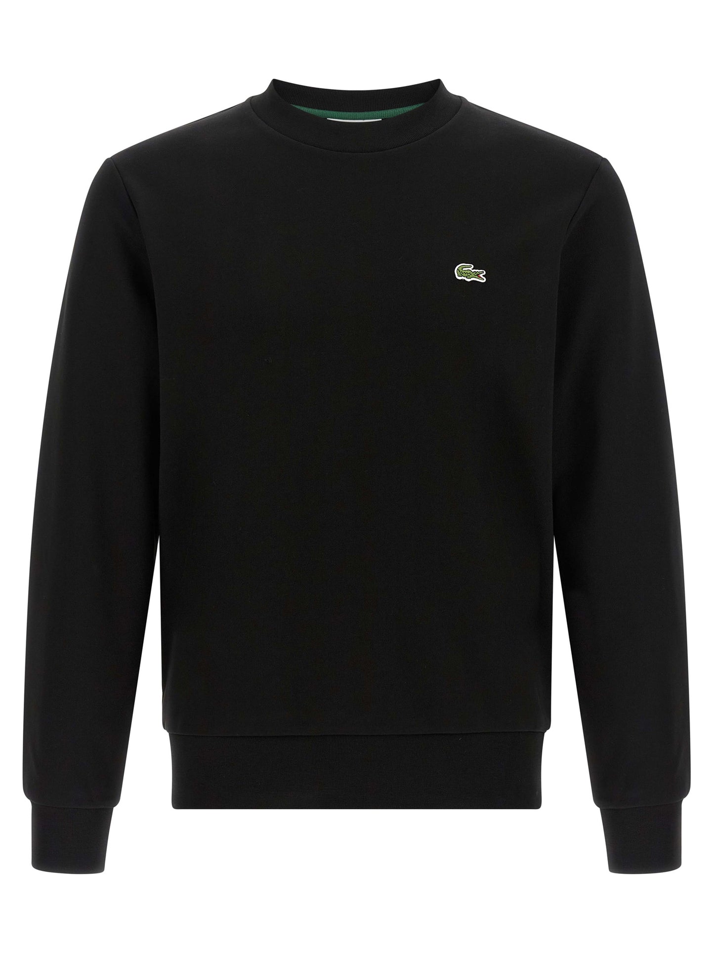 Sweatshirt by Lacoste for men in cotton black & green features a unrivaled silhouette with a refined crew neckline and unrivaled long-sleeve detailing for a sophisticated look.