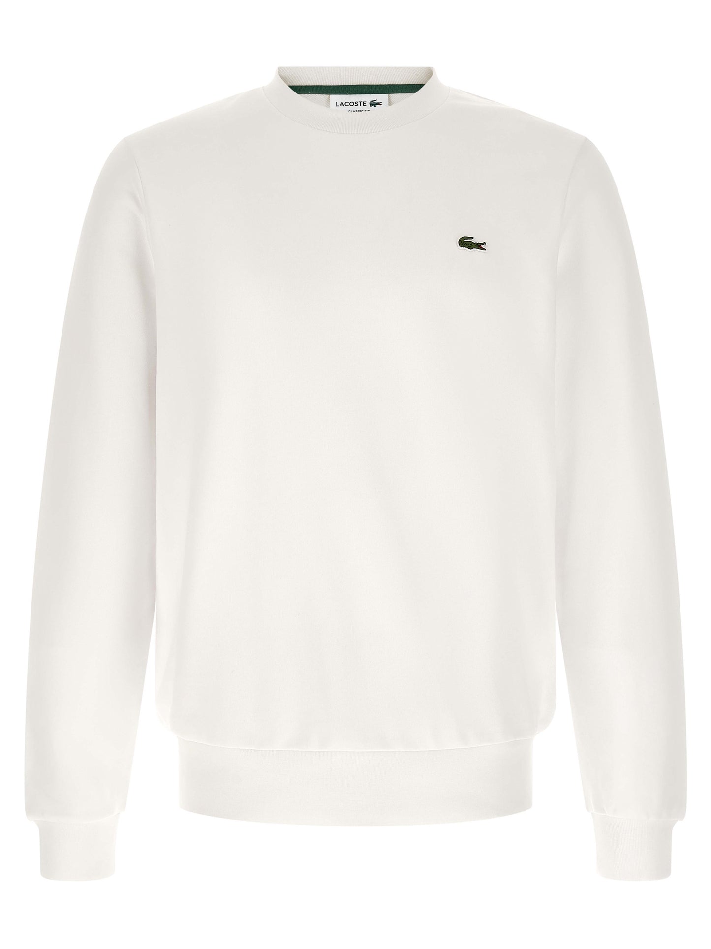 Sweatshirt by Lacoste for men in cotton white presents a smart casual silhouette, featuring a smart casual crew neckline and long-sleeve for a sophisticated look.