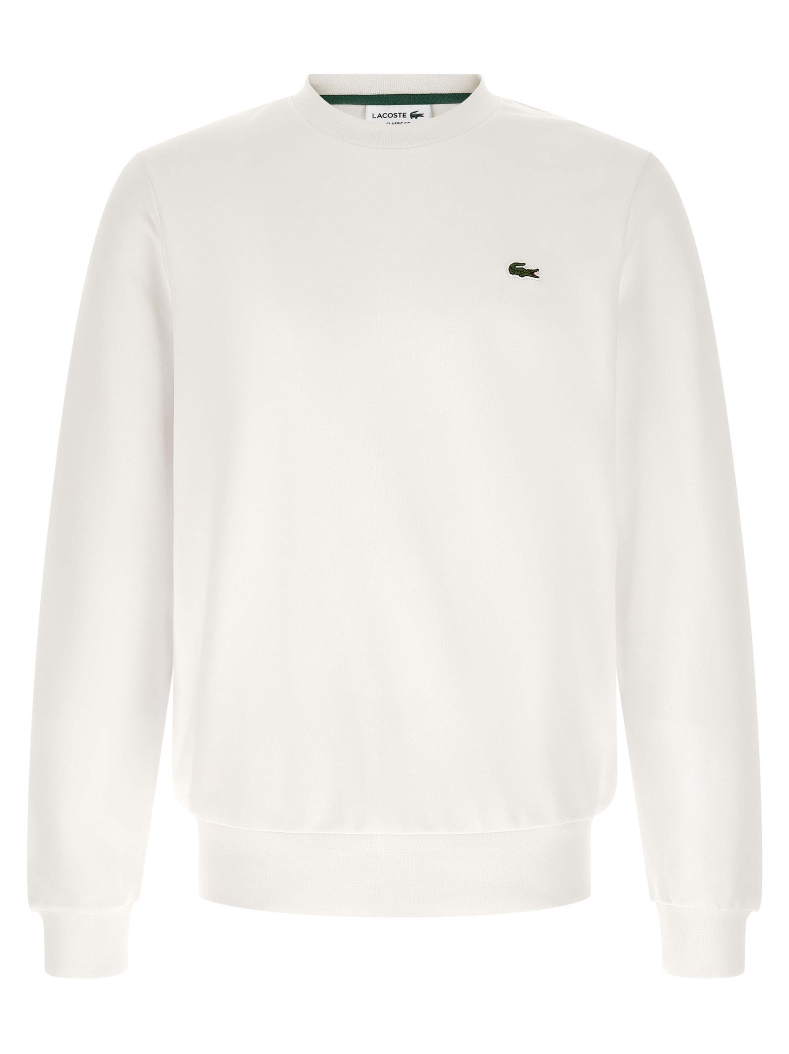 Sweatshirt by Lacoste for men in cotton white presents a smart casual silhouette, featuring a smart casual crew neckline and long-sleeve for a sophisticated look.