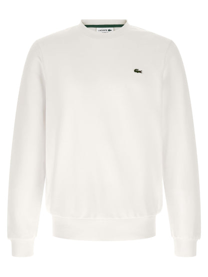 Sweatshirt by Lacoste for men in cotton white presents a smart casual silhouette, featuring a smart casual crew neckline and long-sleeve for a sophisticated look.